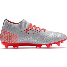 Futballcipő Puma Future 4.2 Netfit Fg Ag ezüst-piros 105611 01 sokszínű szürke
