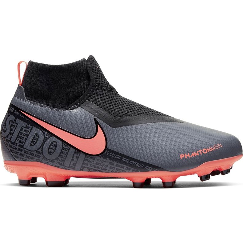 Nike Phantom Vsn Academy Df FG / MG Jr AO3287 080 futballcipő sokszínű fekete