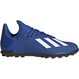 Adidas X 19.3 Tf Junior EG7172 futballcipő kék kék Adidas X 19.3 Tf Junior EG7172 futballcipő kék kék