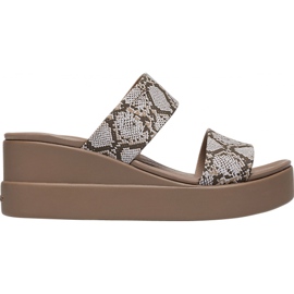 Crocs Női Papucs Brooklyn Mid Wedge W Multi Stucco 206219 93T bézs