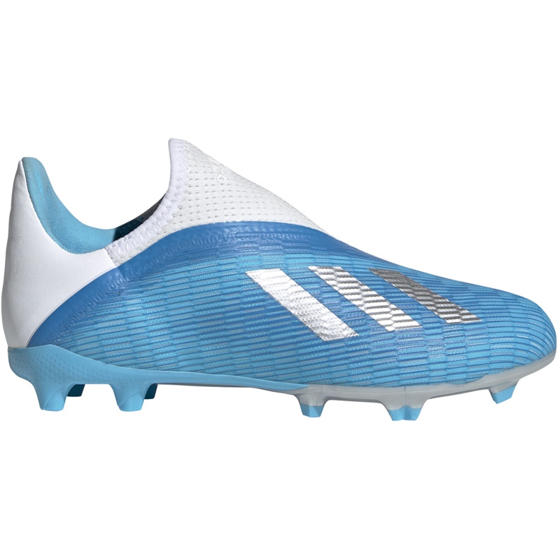 Adidas X 19.3 Ll Fg Junior kék EF9114 futballcipő kék, fehér, ezüst