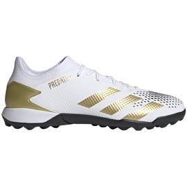 Adidas Predator 20.3 L Tf FW9189 futballcipő fehér, arany, fekete fehér