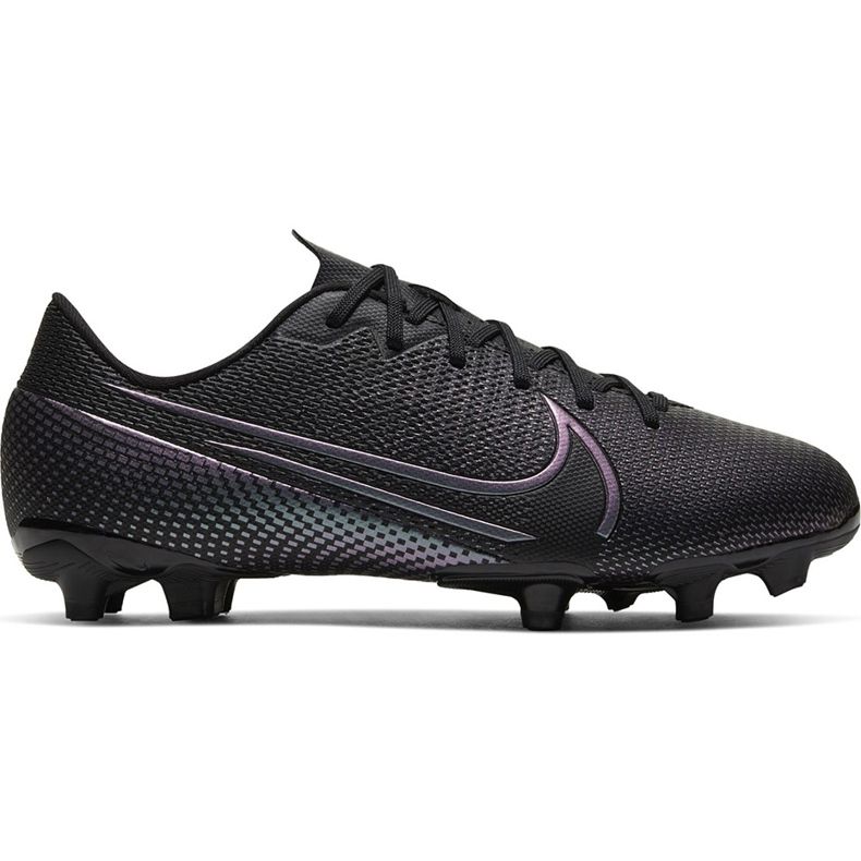 Nike Mercurial Vapor 13 Academy FG / MG Junior AT8123 010 futballcipő fekete / szürke / ezüst fekete