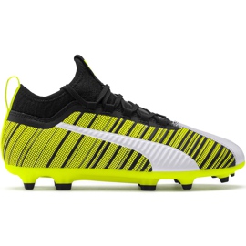 Puma One 5.3 Fg Ag Junior futballcipő sárga-fekete-fehér 105657 03 sárga, fehér, fekete