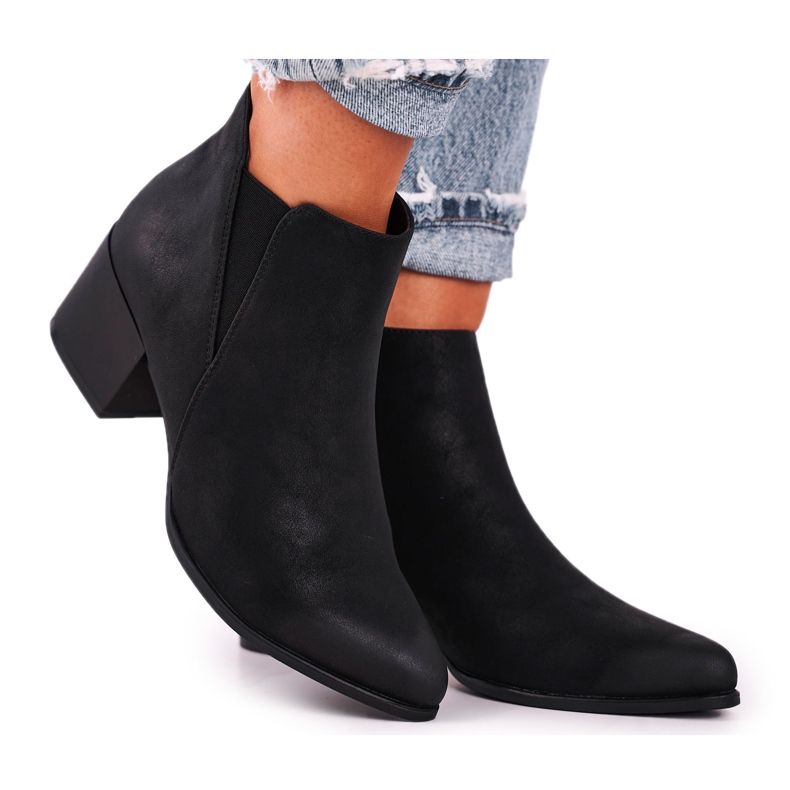 Női csizma Sergio Leone Jodhpur csizma Eco Nubuck Black BT621 fekete