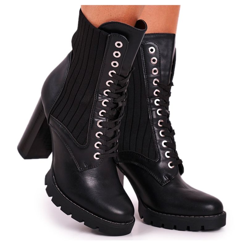 FE1 Női Csizma Egy Magas sarkú Fekete Erdogan