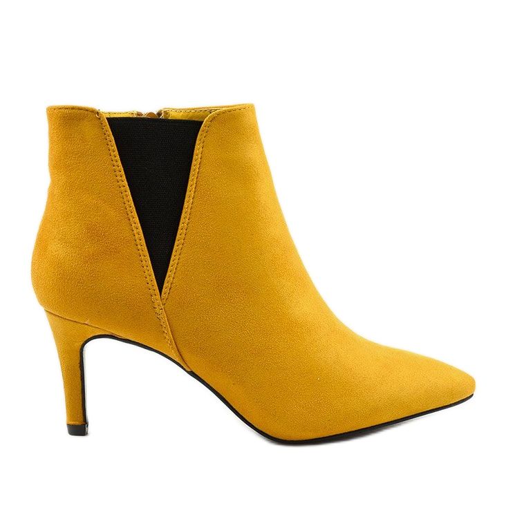 Sárga bokacsizma Patter rugalmas szalaggal fekete