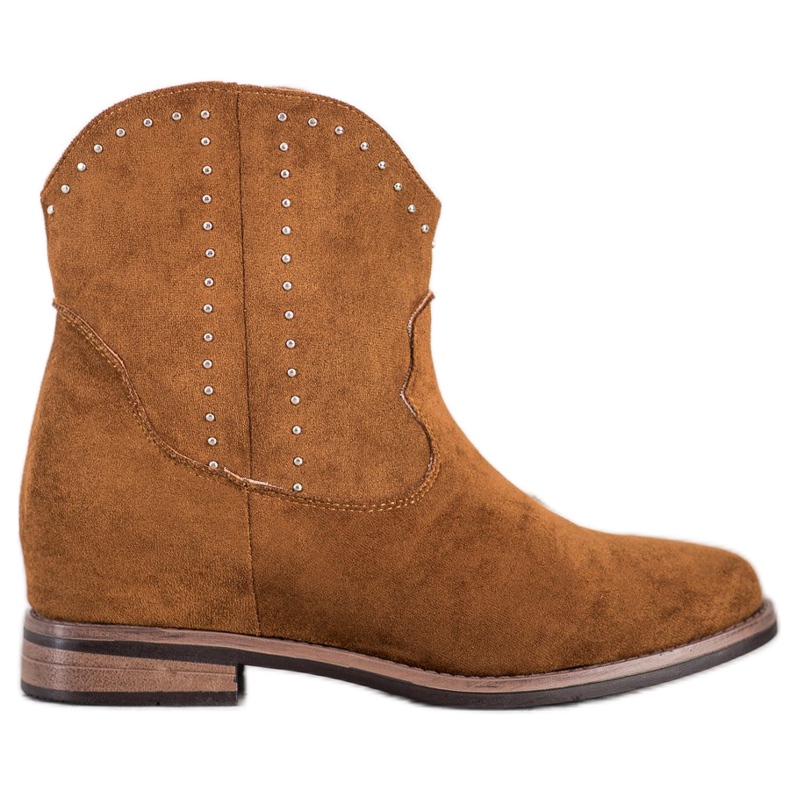 Ideal Shoes Divatos barna cowboy csizma