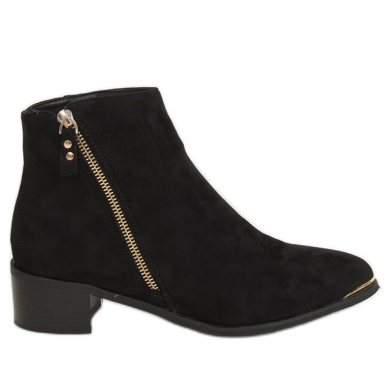 Csizma mandula fekete velúr lábujj 88168-1 Fekete