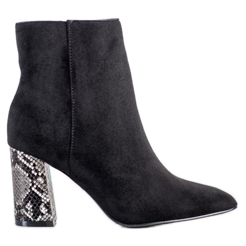 Goodin Snake Print magas sarkú csizma fekete Goodin Snake Print magas sarkú csizma fekete