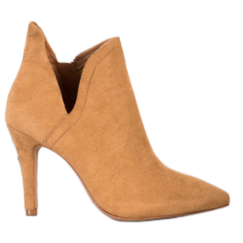 Bella Paris Stílusos csizma magas sarkon barna