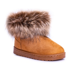 FRROCK Hócsizma szőrme Camel Small Fox bézs sárga