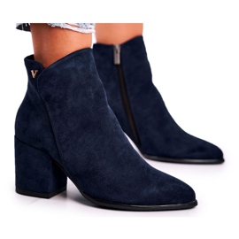 Vinceza Női csizma Meleg Eco Suede Navy Blue So Good sötétkék