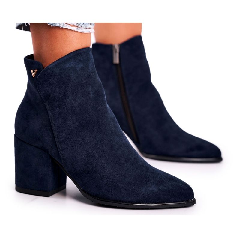 Vinceza Női csizma Meleg Eco Suede Navy Blue So Good sötétkék