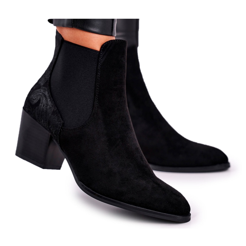 Női csizma magas sarkú Sergio Leone Suede Black BT613 fekete