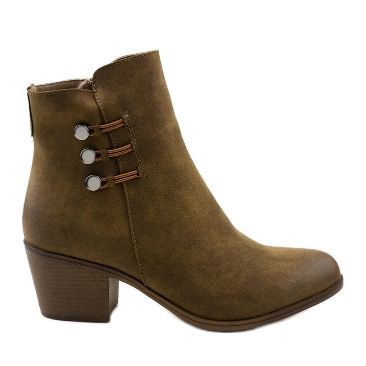 Khaki velúr bokacsizma a Keenshaper oszlopon zöld