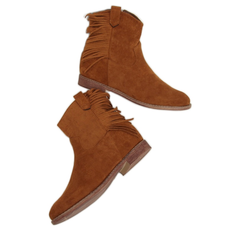 Boho teve stílusú csizma 688-A99 Camel barna sokszínű