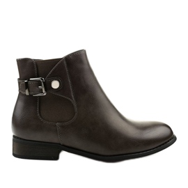 Szürke lapos bokacsizma rugalmas pánttal és cipzárral 20Y8035-1 Szürke lapos bokacsizma rugalmas pánttal és cipzárral 20Y8035-1