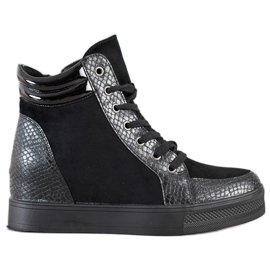 Bestelle Kényelmes ék cipő fekete