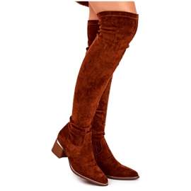 FRBS Női térdig érő csizma Eco-Suede Camel Indigo sokszínű FRBS Női térdig érő csizma Eco-Suede Camel Indigo sokszínű