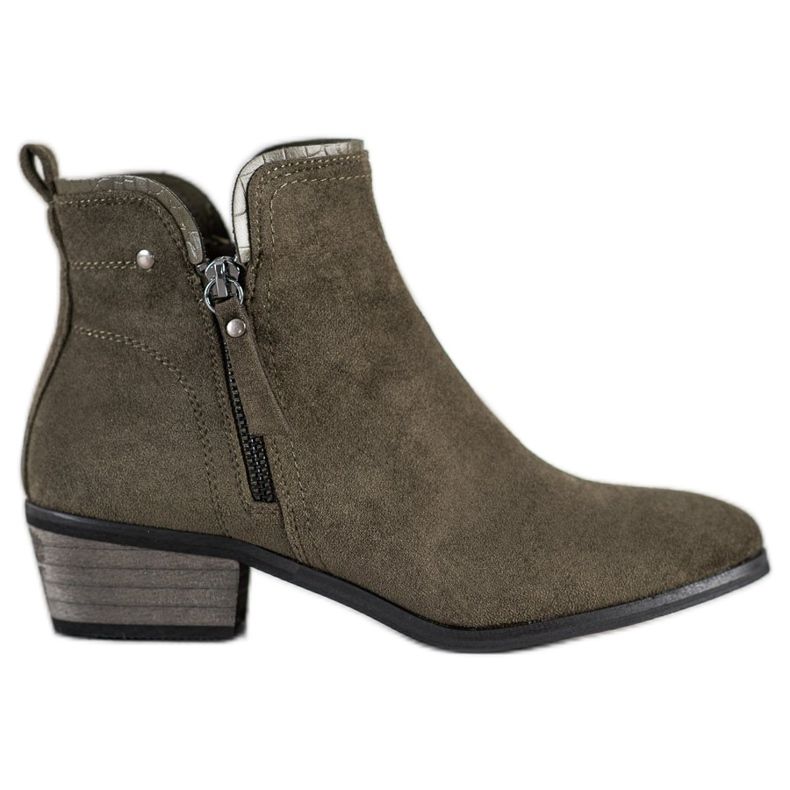 J. Star Csizma dekoratív cipzárral zöld