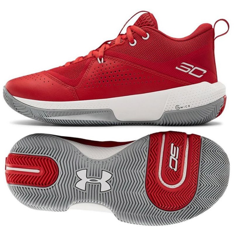 Under Armour Gs Sc 3Zero Iv Boys Jr 3023918-600 kosárlabda cipő piros narancs és vörös