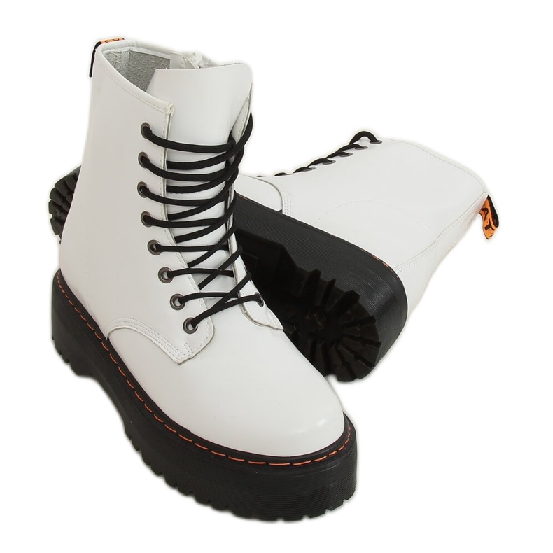 Martens csizma magas talpú, fehér KS-1255 White
