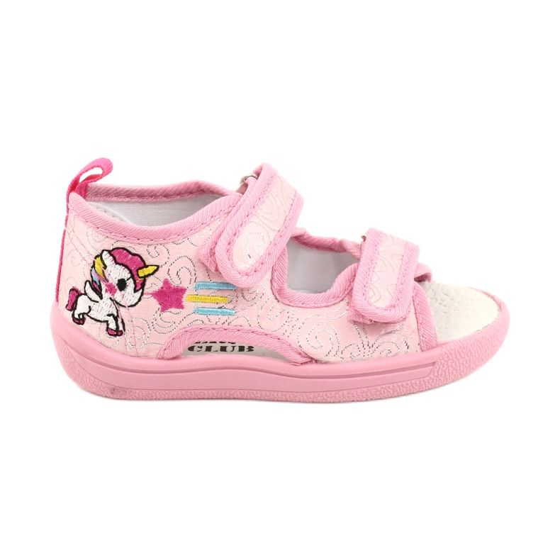 American Club Amerikai TEN38 / 20 szandál papucs, bőr betét rózsaszín