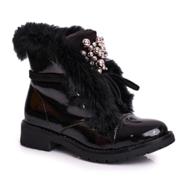 MSMG Gyermekcsizma meleg lakkozott fekete Ella MSMG Gyermekcsizma meleg lakkozott fekete Ella
