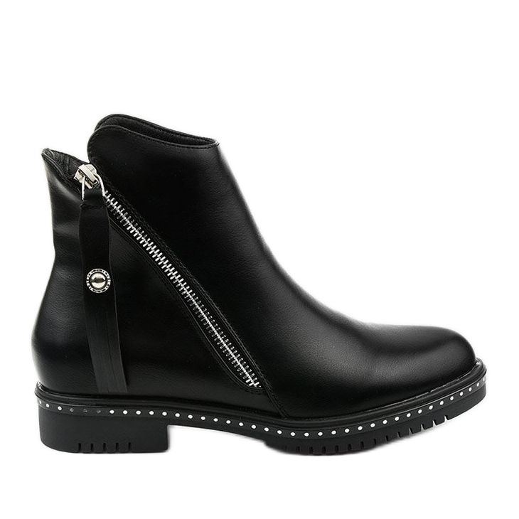 Fekete női cipő cipzárral, Nonarila