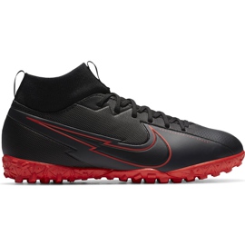 Nike Mercurial Superfly 7 Academy Tf Junior AT8143 060 futballcipő fekete fekete Nike Mercurial Superfly 7 Academy Tf Junior AT8143 060 futballcipő fekete fekete