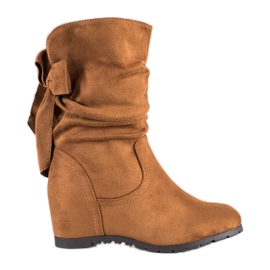 SHELOVET Magas ékű csizma barna SHELOVET Magas ékű csizma barna