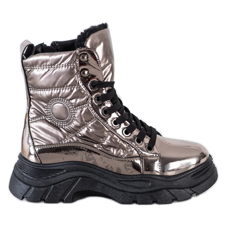 SHELOVET Divat steppelt csapdázók szürke SHELOVET Divat steppelt csapdázók szürke