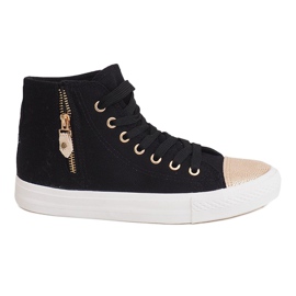 Magas csúszású slágercipők Cipők H-11 Fekete fehér