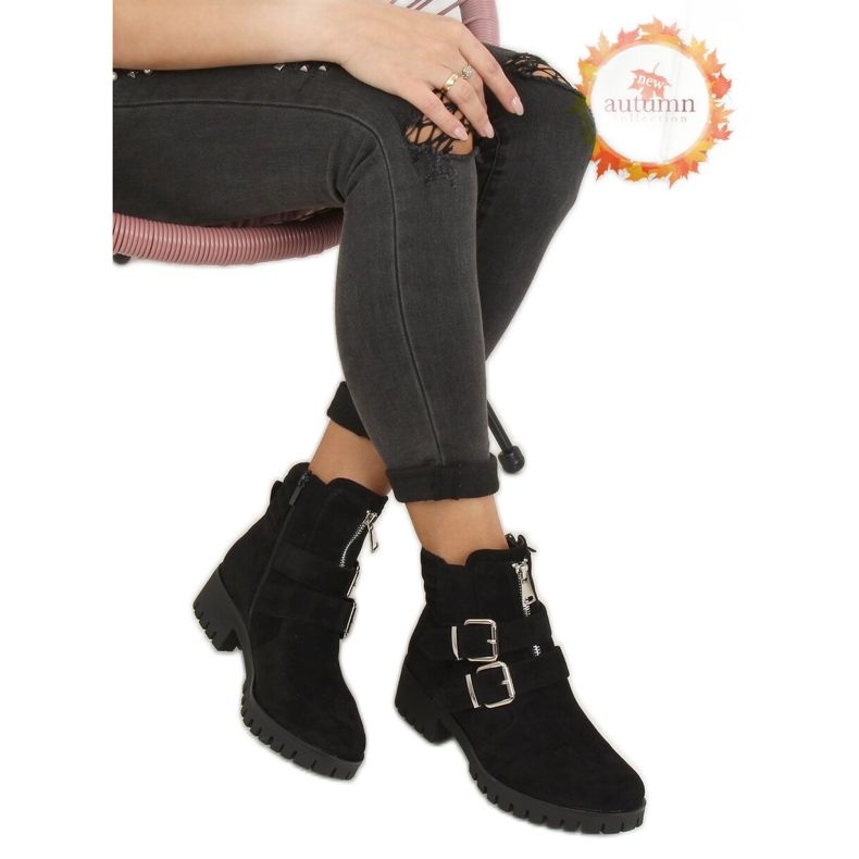 Fekete XJ-30 Fekete csizma a védőn