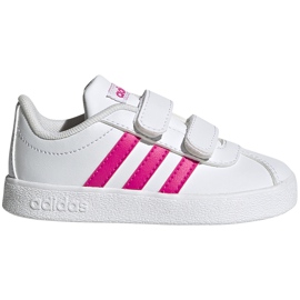 Cipő gyerekeknek adidas Vl Court 2.0 Cmf fehér és rózsaszín EG3890 Cipő gyerekeknek adidas Vl Court 2.0 Cmf fehér és rózsaszín EG3890