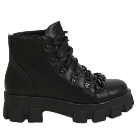 Fekete magas talpú csizma NC1106 Fekete