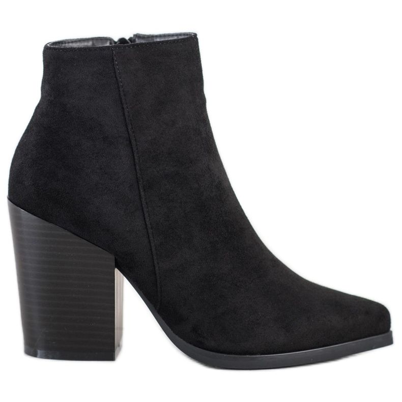 Super Me Fekete csizma egy széles poszton