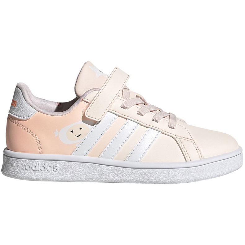 Adidas Grand Court C Jr FW4937 cipő ekru rózsaszín