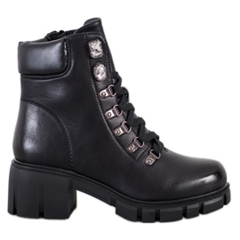 Ideal Shoes Öko bőr dolgozók fekete