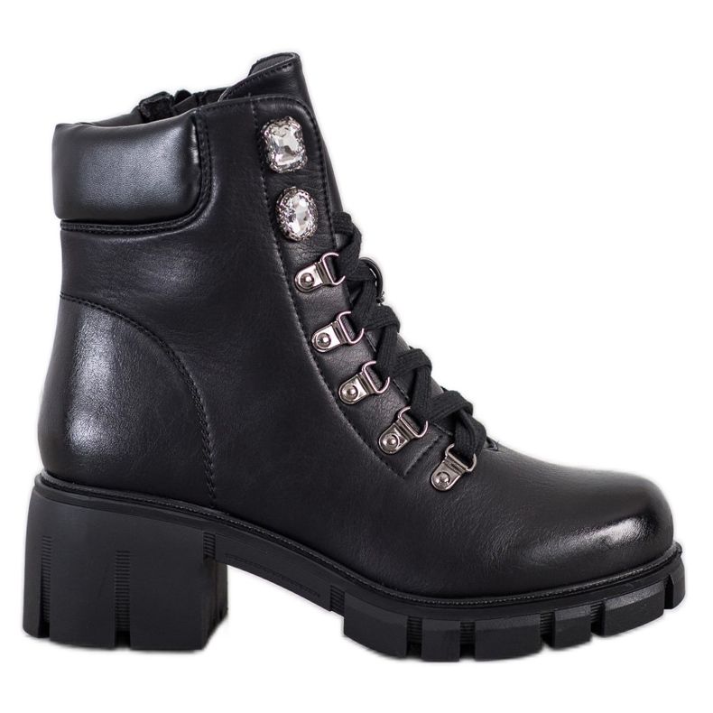 Ideal Shoes Öko bőr dolgozók fekete