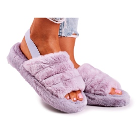 FJ1 Női papucs a Fur Purple Snowflake platformon lila