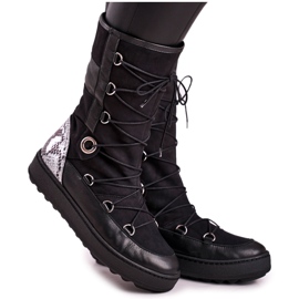 Fekete velúr szőrmével Laura Messi hócsizma 2054 Fekete velúr szőrmével Laura Messi hócsizma 2054