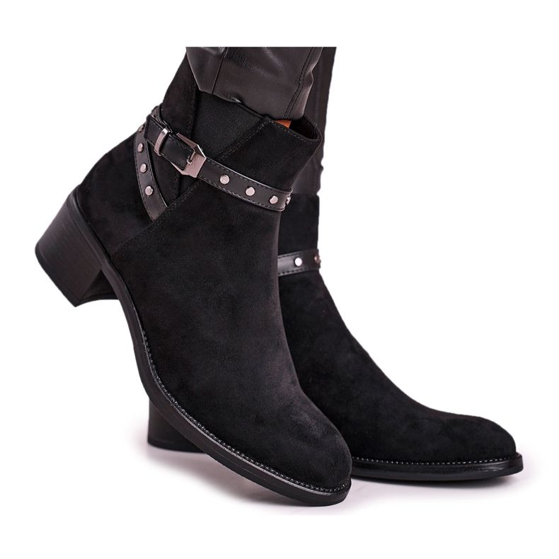 Női csizma Sergio Leone Suede Black BT615 fekete