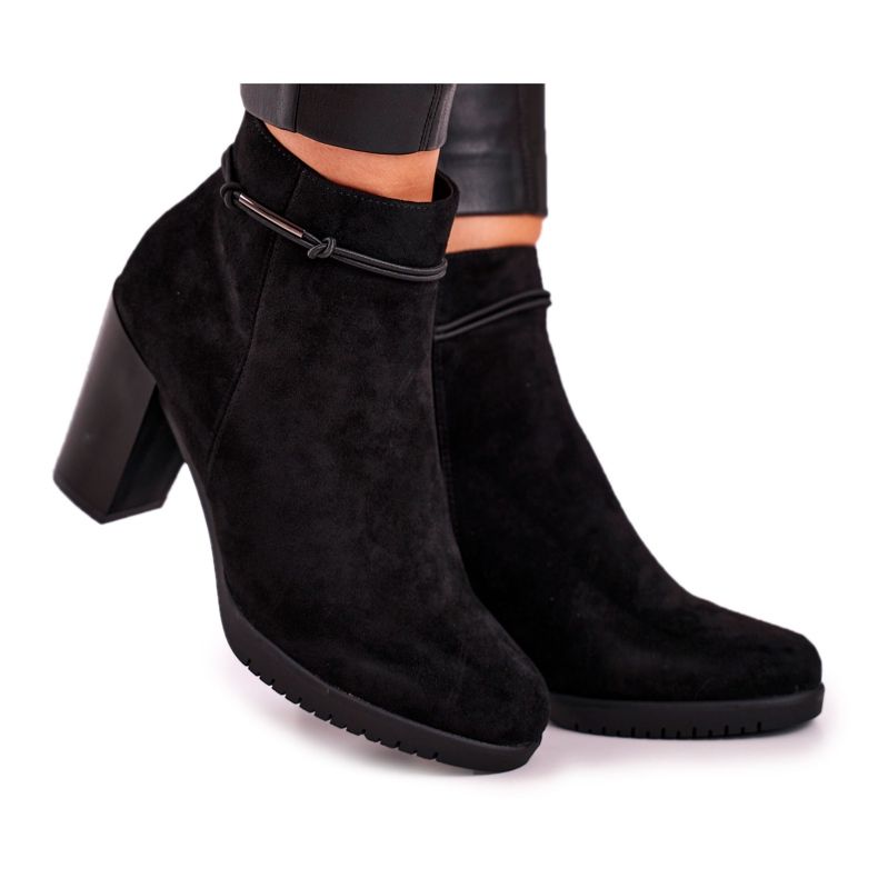 Csizma Sergio Leone Suede Black BT306 fekete
