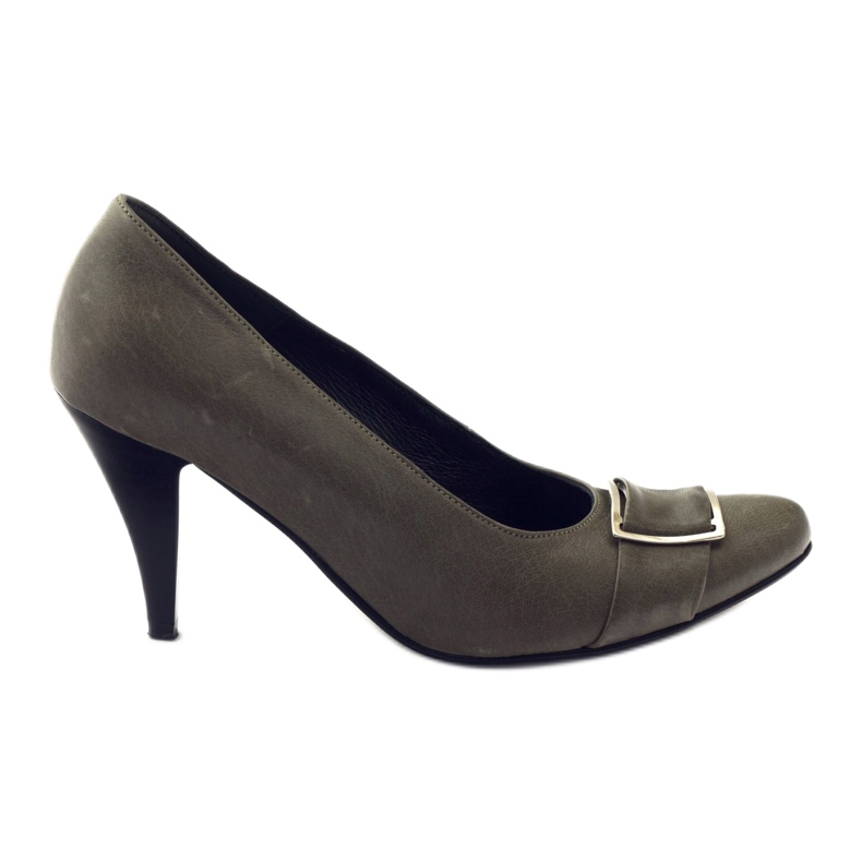 Szürke bőrszivattyúk ezüst Korda bilincsel