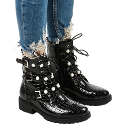 Fekete lapos szigetelt csizma Torwain gyöngy Fekete lapos szigetelt csizma Torwain gyöngy