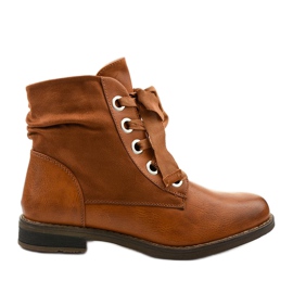 Teves lapos csizma cipzárral, műbőr Stechford barna sárga