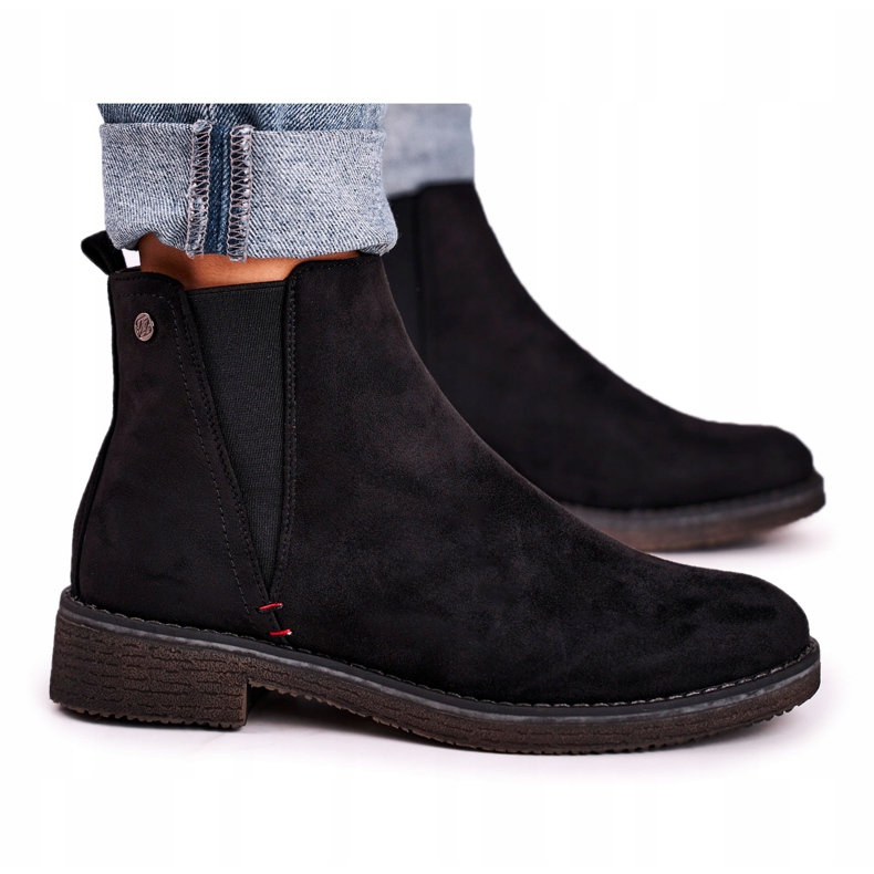 Klasszikus női Jodhpur csizma Suede Black Heather fekete