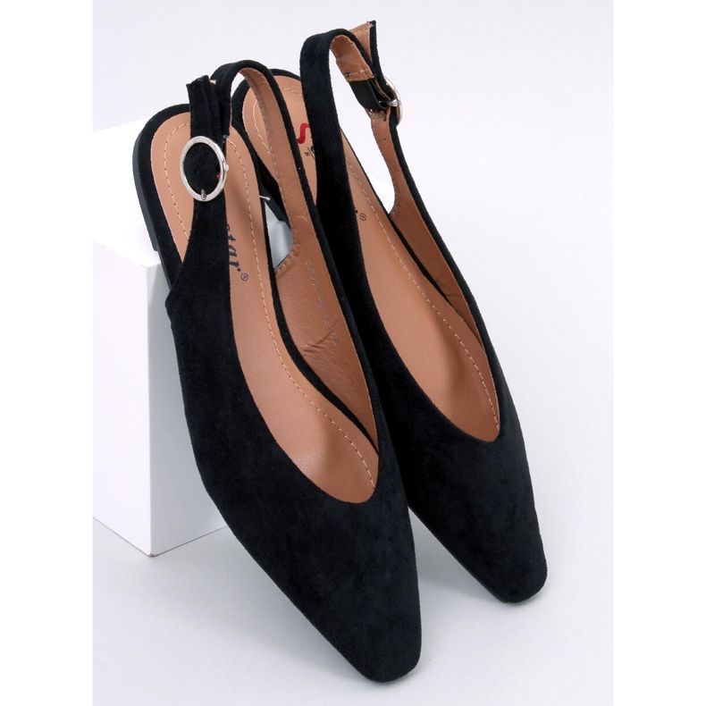 Kehlani Fekete nyitott sarkú balettlapos 1